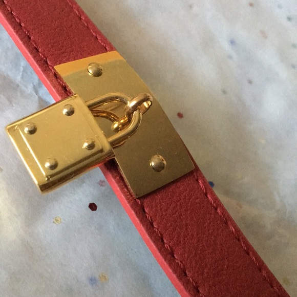 STEELTIME LEATHER PADLOCK BRACELET 6 1/2 - 7 1/2” - Picture 6 of 7